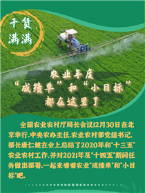 干貨滿滿！農(nóng)業(yè)年度“成績單”和“小目標(biāo)”都在這里了